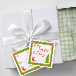 Etiquetas Para Lembrancinhas Cute Whimsical Christmas HAPPY HOLIDAYS To From