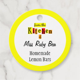 Etiquetas Para Lembrancinhas Da Cozinha de Baking Personalizado Amarelo Retroat