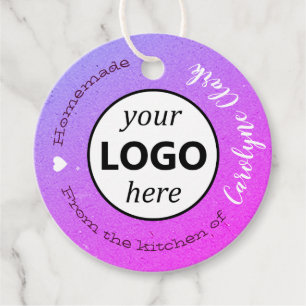 Etiquetas Para Lembrancinhas Da Cozinha De Ombre Roxo Com Logotipo