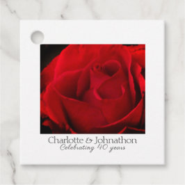 Etiquetas Para Lembrancinhas Dama de Rosa vermelha de aniversário do Casamento 