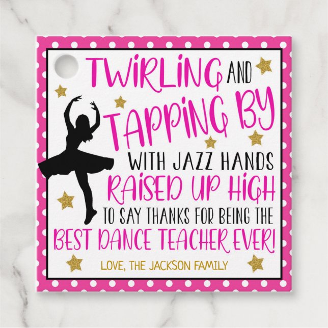Etiquetas Para Lembrancinhas Dance Teacher Gift Tag (Frente)