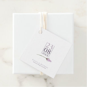 Etiquetas Para Lembrancinhas Data de casamento Floral Sparkles Mauve ID889 