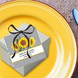 Etiquetas para Lembrancinhas de Gingham Preto e Gi