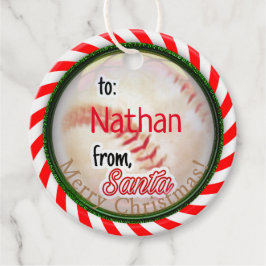 Etiquetas Para Lembrancinhas De Papais noeis de Baseball de Natal