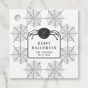 Etiquetas Para Lembrancinhas Decado de Festa de Aranha Negra Negra de Halloween