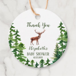 Etiquetas Para Lembrancinhas Deer Chá de fraldas Obrigado