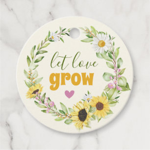Etiquetas Para Lembrancinhas Deixe o Amor Crescer Girassol Flor Silvestre Chuve