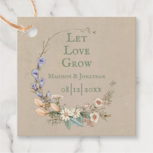 Etiquetas Para Lembrancinhas Deixe o Amor Crescer Nome Data Floral Personalizad