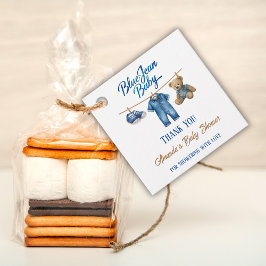 Etiquetas Para Lembrancinhas Denim Bear Clothesline Boy Blue Jean Chá de fralda