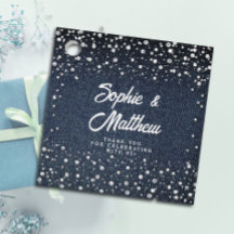 Denim Diamantes Pérolas Chá de casamento Azul