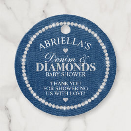 Etiquetas Para Lembrancinhas Denim Elegante e Diamantes