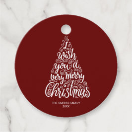 Etiquetas Para Lembrancinhas Desejo-lhe um texto de tipografia de Natal muito f