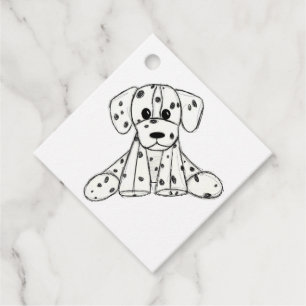 Etiquetas Para Lembrancinhas Desenho de cão de pelúcia Dalmaciano em forma de