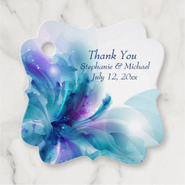 Etiquetas Para Lembrancinhas Desenho de casamento floral azul e roxo