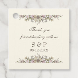 Etiquetas Para Lembrancinhas Desenho de flores casamento vintage de marfim