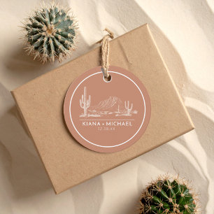 Etiquetas Para Lembrancinhas Desert Vibes Wedding Landscape Terra Cotta ID1019