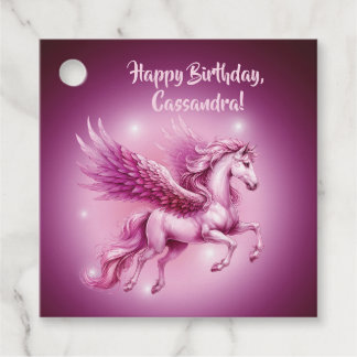 Etiquetas Para Lembrancinhas Design de Birthday Pink Pegasus Fantasy