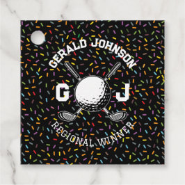 Etiquetas Para Lembrancinhas Design de Monograma de Golfe com Confetes Personal