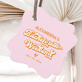 Etiquetas Para Lembrancinhas Despedida de Solteira com Pôr do Sol Rosa e Laranj