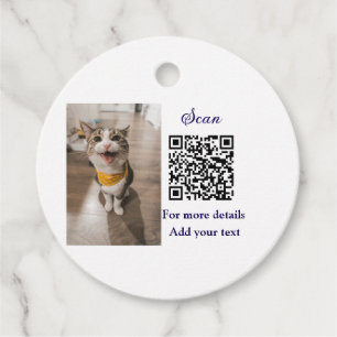 Etiquetas Para Lembrancinhas Detalhes simples do nome do animal QR código adici