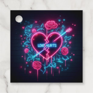 Etiquetas Para Lembrancinhas Dia de os namorados Ama Machuca Neon Heart