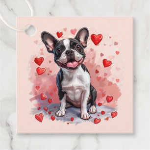 Etiquetas Para Lembrancinhas Dia de os namorados Boston Terrier Dog
