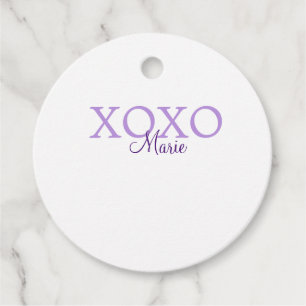 Etiquetas Para Lembrancinhas Dia de os namorados Xoxo adicione nome pastel roxo