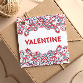 Etiquetas Para Lembrancinhas Dia dos Namorados com flores cor-de-rosa e espirai