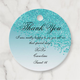 Etiquetas Para Lembrancinhas Doce 16 Folha Azul-Teal Personalizada