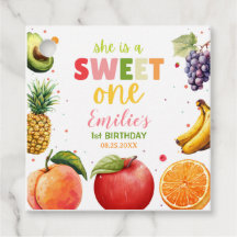 Doce Bacia de primeiro aniversario de Uma Fruta, F