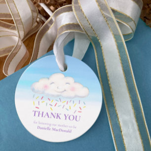 Etiquetas Para Lembrancinhas Doce de nuvem bebê sprinkle agradeço em aquarela