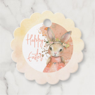 Etiquetas Para Lembrancinhas Doce Floral Watercolor Felz pascoa Bunny