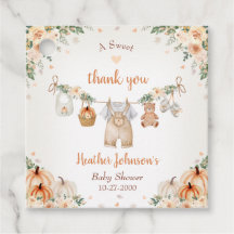 Doce Pequena Abóbora Chá de Bebê de Outono