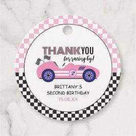Etiquetas Para Lembrancinhas Dois Carro Raça Rosa Rápida Segundo Aniversário