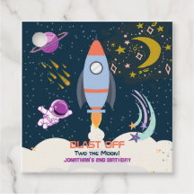 Dois Menino Espaço Foguete Aniversário de 2 anos