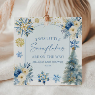 Etiquetas Para Lembrancinhas Dois Pequenos Flocos de Neve Gêmeos Chuvinha de Be