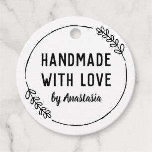 Etiquetas Para Lembrancinhas Doodle Wreath Handmade with Love