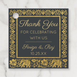 Etiquetas Para Lembrancinhas Dourada Elephant & Lotus Wedding Return Gift Favor