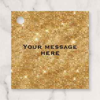 Etiquetas Para Lembrancinhas Dourada Glitter Adicionar seu próprio texto