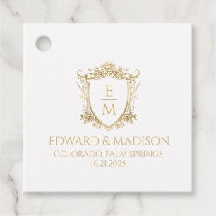 Etiquetas Para Lembrancinhas Douradas Iniciais de Casamento e Festa Floral de C