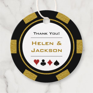 Etiquetas Para Lembrancinhas Dourado Black Poker Chips Obrigado Casamento de Ve