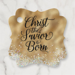 Etiquetas Para Lembrancinhas Dourado Cristo do Natal Cristão Salvador