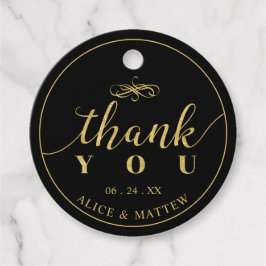 Etiquetas Para Lembrancinhas Dourado e preto | Casamento Elegante Obrigado Pres