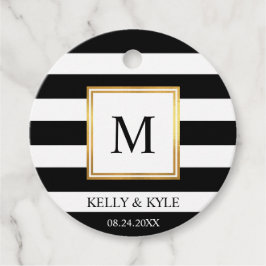 Etiquetas Para Lembrancinhas Dourado Quadro Black White Stripes Monograma Casam