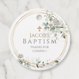 Etiquetas Para Lembrancinhas Dourado Verde Eucalyptus Boy Baptism