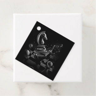 Etiquetas Para Lembrancinhas Dramático Xadrez Monochrom