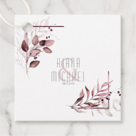 Etiquetas Para Lembrancinhas Dreamy Foliage Wedding V2 Burgundy ID817