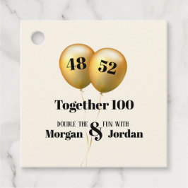 Etiquetas Para Lembrancinhas Dupla Celebração Conjunto Aniversário Ouro e Preto