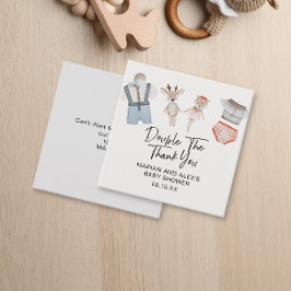 Etiquetas Para Lembrancinhas Duplo Obrigado Gêmeos Neutros Tornos Favoritos