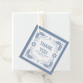 Etiquetas Para Lembrancinhas Dusty azul papel picado Obrigado Chá